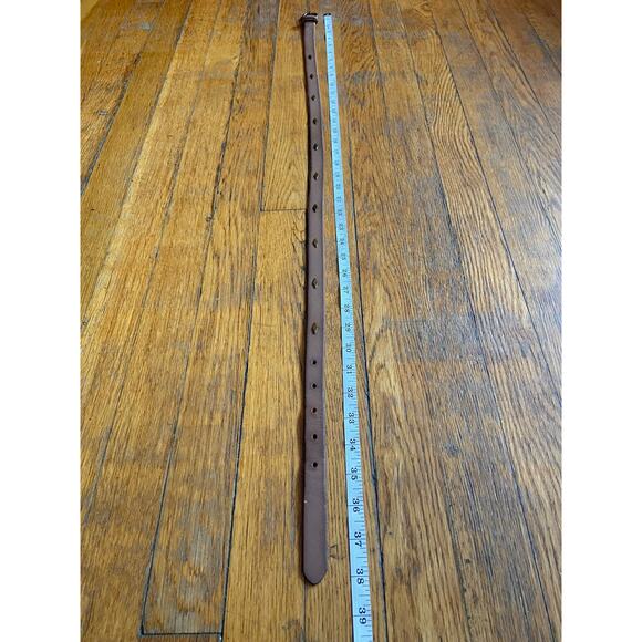 FOSSIL Distressed Skinny Tan Leather Studded Belt Womens sz XS - Picture 10 of 12